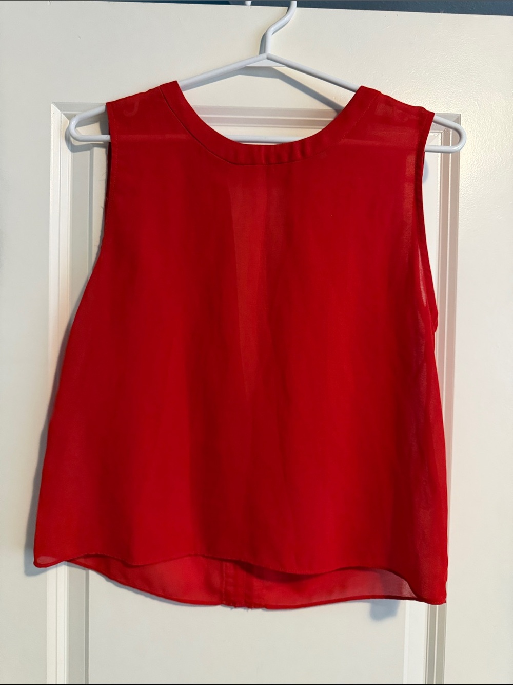 Women's Red Sleeveless Chiffon Camisole